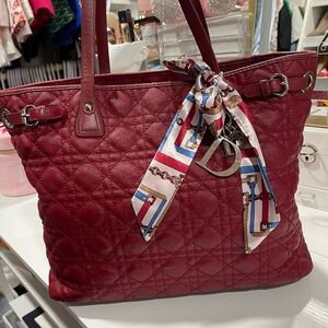 Dior Red leather Tote Bag